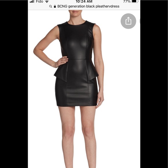 BCBGeneration Dresses & Skirts - BCBG Faux Leather Peplum dress size 10